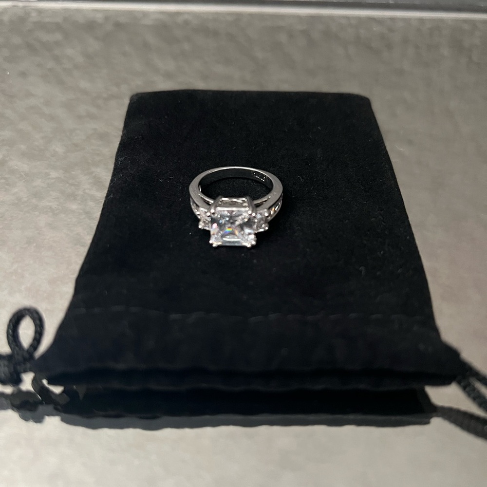 Princess Cut Past, Present and Future Ring Size: 6